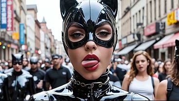 Mulher-Gato interativa na Comic Con